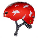 Nutcase Baby Nutty Take Off Mips Gloss XXS 48-52 cm | rød cykelhjelm med flyvemaskiner til baby