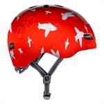 Nutcase Baby Nutty Take Off Mips Gloss XXS 48-52 cm | rød cykelhjelm med flyvemaskiner til baby
